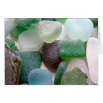 Blue and Green Sea Glass Card