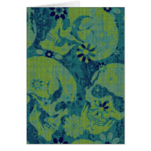 Blue and Green Skulls Cards