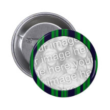 Blue and Green Striped photo frame Button