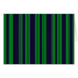 blue and green stripes greeting card