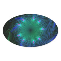 Blue And Green Swirls Oval Sticker