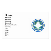 blue and Green victorian Round Graphic Business Card
