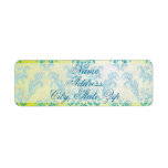 Blue and Green Vintage Damask Label
