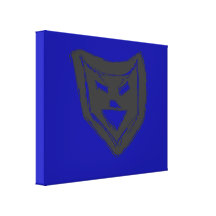 blue and grey face stretched canvas prints