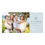 Blue and Grey Snowflake Holiday Card Photo Card