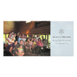 Blue and Grey Snowflake Holiday Card Photo Card Template
