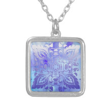 Blue and Lavender Ornate Design Custom Jewelry
