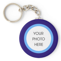 Blue and Navy Photo Keychain