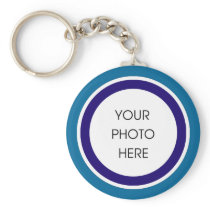 Blue and Navy Photo Keychain