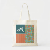 Blue and Orange Retro Pattern Bags
