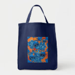 Blue and Orange Skulls Canvas Bag