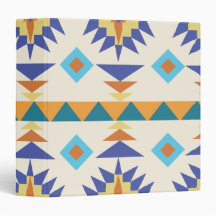 Blue and Orange Western 3 Ring Binder
