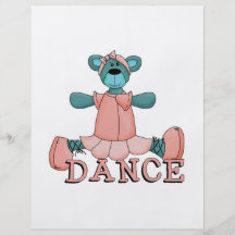 Blue and Pink Ballerina Dance Bear Flyer