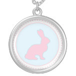 Blue and Pink Bunny Necklace