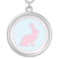 Blue and Pink Bunny Necklace necklaces