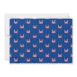 Blue and Pink Crab Pattern Personalized Invite