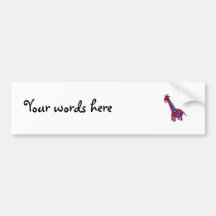 Blue and pink giraffe bumper stickers
