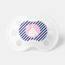 Blue and Pink Sailboat Pacifier