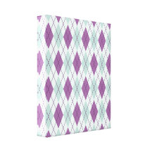 Blue and Purple Argyle Canvas Prints