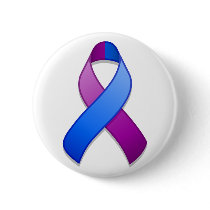 Blue and Purple Awareness Ribbon Button