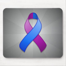 Blue and Purple Awareness Ribbon Mousepad