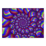 Blue and Purple Balls Fractal Pattern Greeting Cards