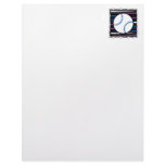 blue and purple baseball design letterhead
