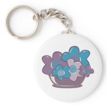 Blue and Purple Flowers keychains