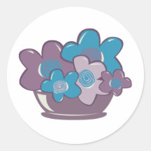 Blue and Purple Flowers Sticker