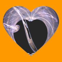 Blue and Purple Fractal Art Heart stickers