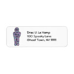 blue and purple goofy mummy custom return address labels