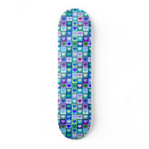 Blue and Purple Hearts Girls Skateboard