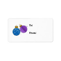 Blue and Purple Ornaments Gift Tag