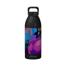 Blue and Purple Roses Water Bottle