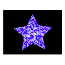 Blue and Purple Star of Stars Post Card