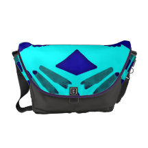Blue and Purple Symmetrical Pattern Courier Bags