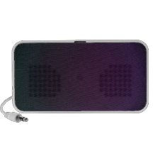 Blue and purple techno speakers
