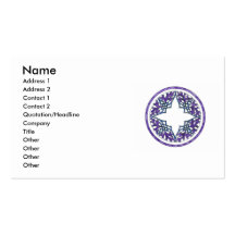 Blue and Purple Victorian Celtic ish Ornament Business Card Templates