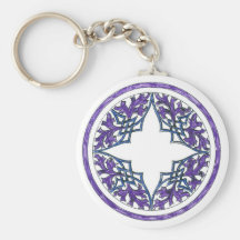 Blue and Purple Victorian Celtic ish Ornament Keychains
