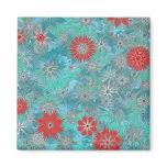 Blue and Red Flowers Fridge Magnets