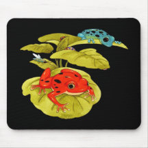 Blue and Red Frog Mousepad