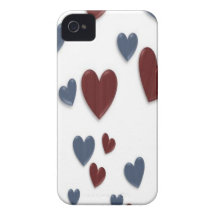 BLUE AND RED HEART IPHONE4 CASE iPhone 4 Case-Mate CASES