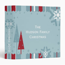 Blue and Red Holiday Photo Album Vinyl Binder
