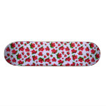 Blue and Red Rose Pattern Girly Girl skateboard