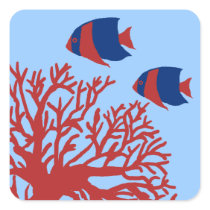 Blue and Red Tropical Angelfish
