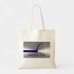 Blue and Silver Brushed Metal Tote Bags