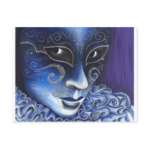 Blue and Silver Flair Carnival Mask Painting