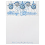 Blue and Silver Glitter Ornaments letterhead