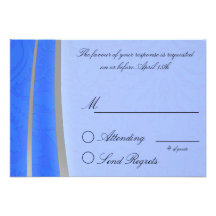 Blue and Silver Reply Card Custom Announcement