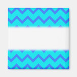 Blue and Teal Zigzag Pattern. Fridge Magnet